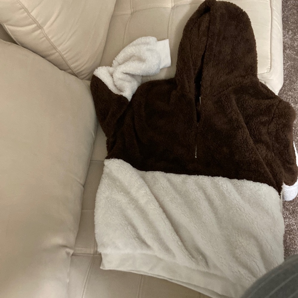 Brown,white,long sleeve,jacket